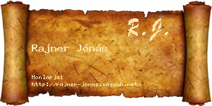 Rajner Jónás névjegykártya